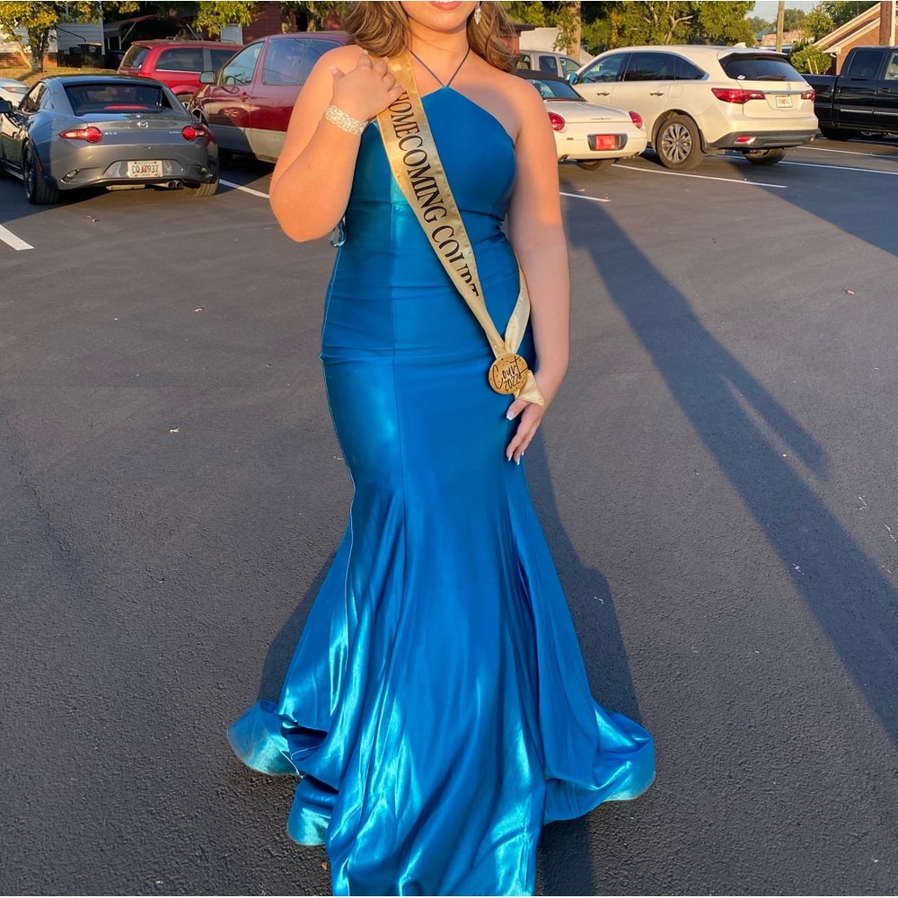 teal prom dress